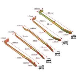 Łyżki blacharskie długie 5szy. do naprawy karoserii - wymiary