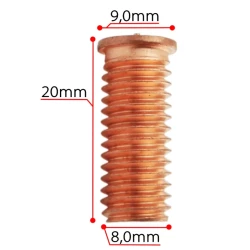 Nity miedziowane z gwintem M8x20mm 100szt. 802726 TELWIN