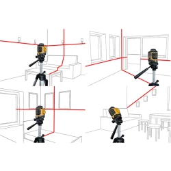 Laser krzyżowy Lamigo CROSS 3.2 wiązka lasera CZERWONA 360 stopni Zestaw