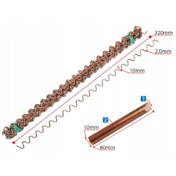 Drut falisty wraz z elektroda do przygrzewania